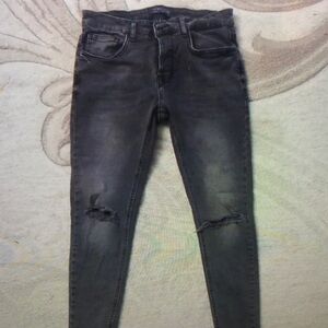 Kids Distressed Black Jeans